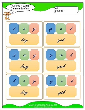 y sesi Hece Kartları